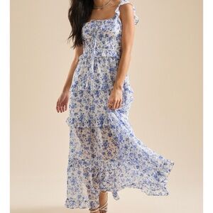 NEW Altar’d State Floral Blue Maxi Dress Size Small Available NWT